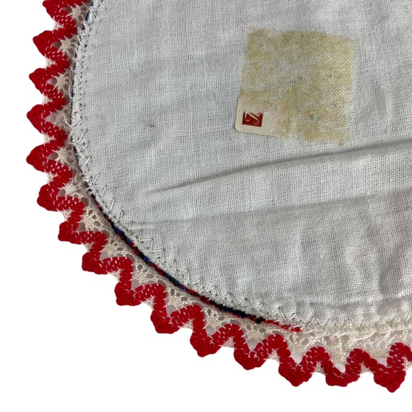 Vintage Australian Folk Art Cottagecore Needlepoint Thin Hot Pad Doily 7” Circle - Picture 7 of 11